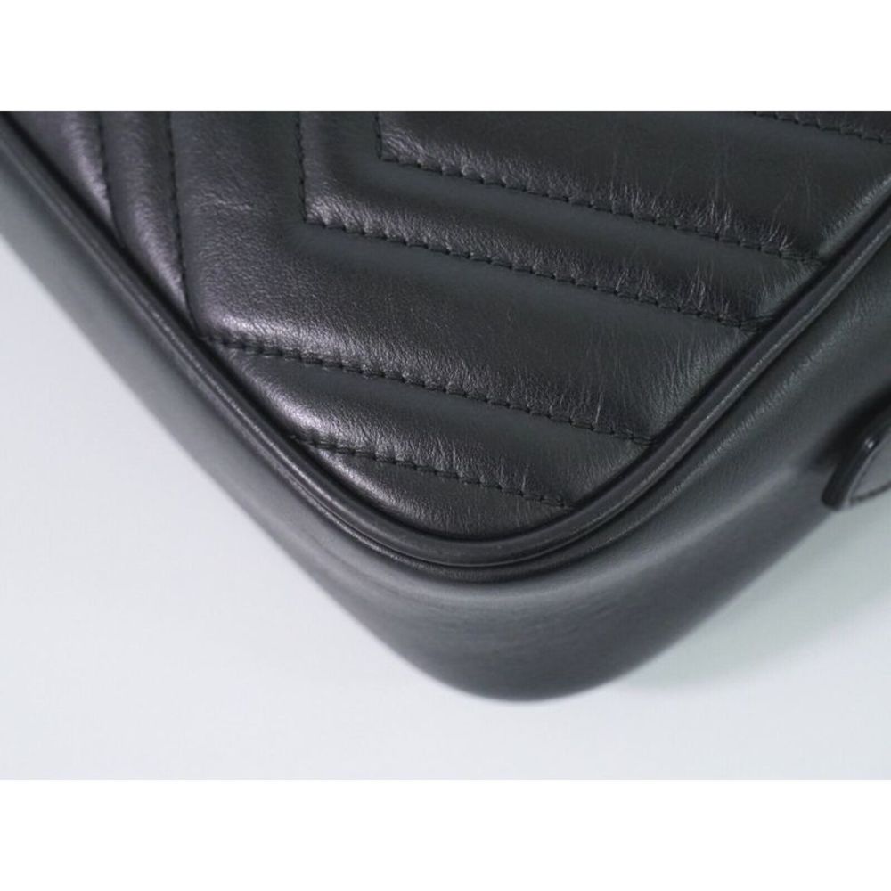 Gucci Gg Marmont Black Leather Shoulder Bag (Pre-Owned) - Picture 10 of 12